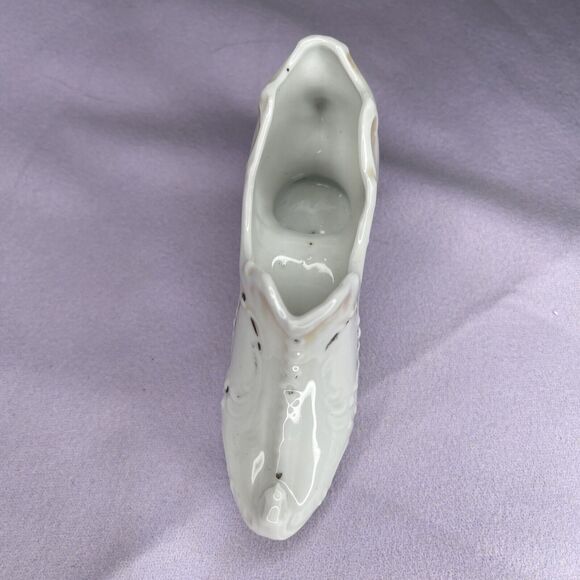 Vintage Cream and Gold Shoe Slipper Porcelain - Picture 3 of 5